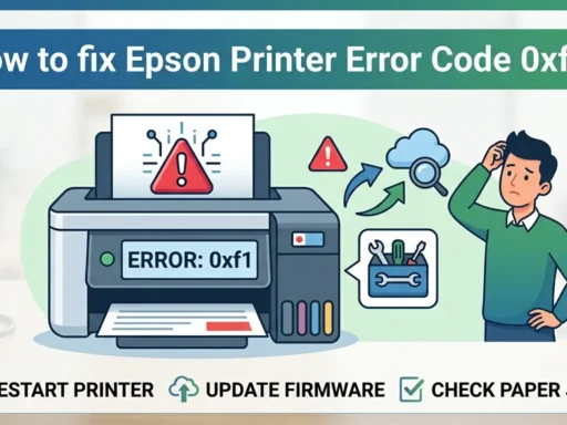 Epson Printer Error Code 0xF1